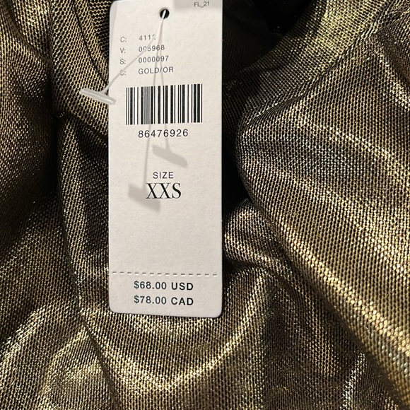 Porridge clothing gold shimmer‎ sheer top, size XXS, NWT - Picture 13 of 14